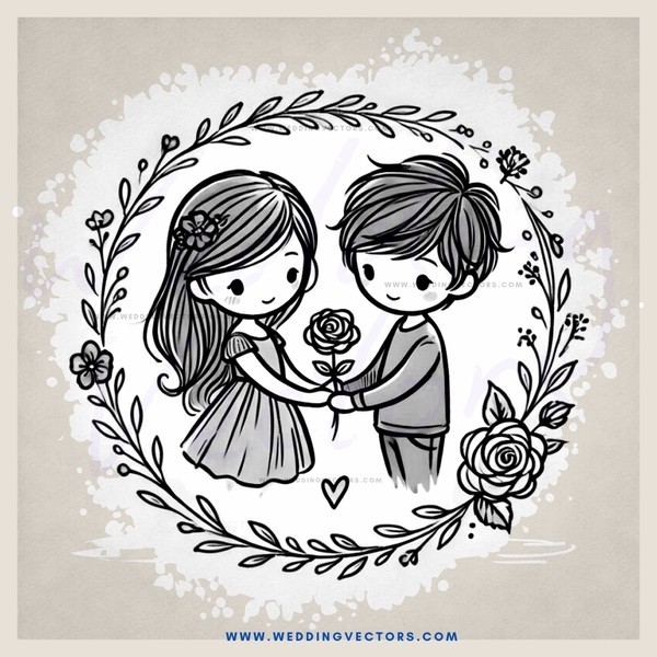 two people holding flowers and leaves