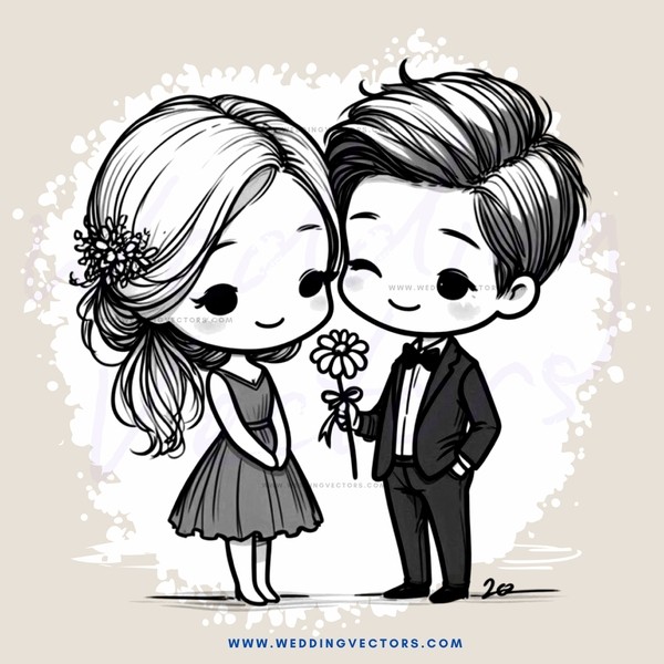 a couple holding hands and flowers