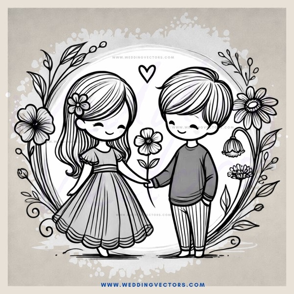 two kids holding flowers in their hands