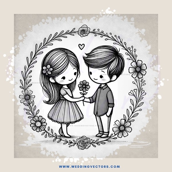 two kids sharing a flower