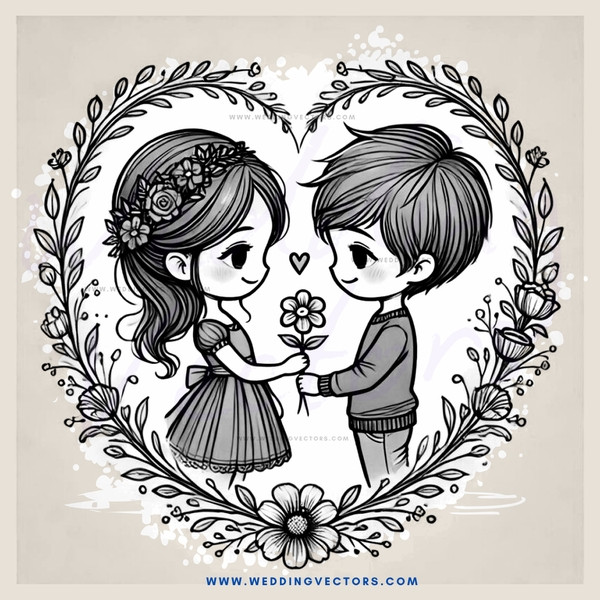 two children holding flowers and smiling