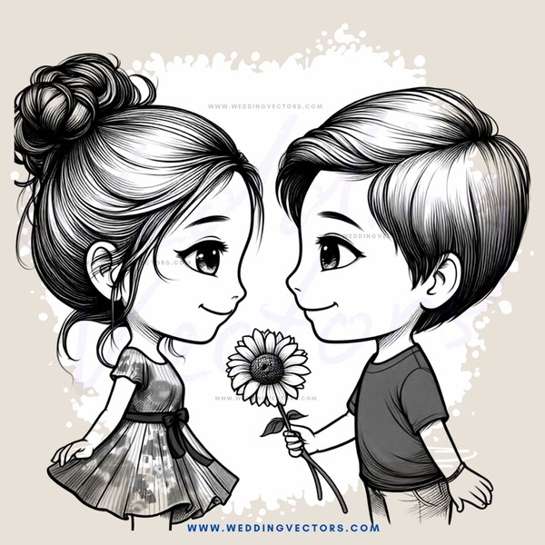 two kids with flower