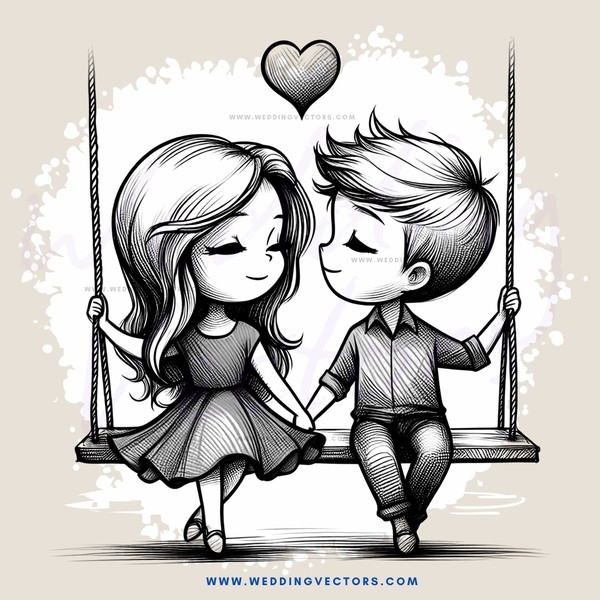 a couple on swings