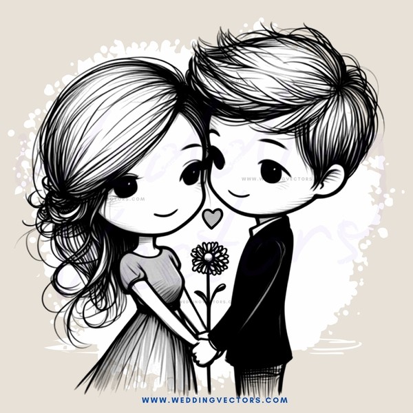 a couple holding hands and flowers