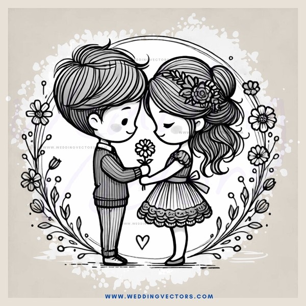 a boy and girl embracing