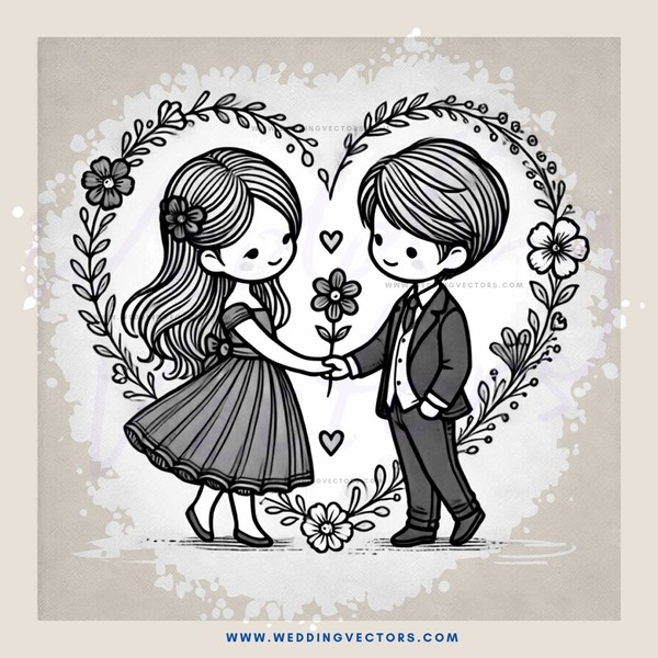 a couple holding hands and flowers