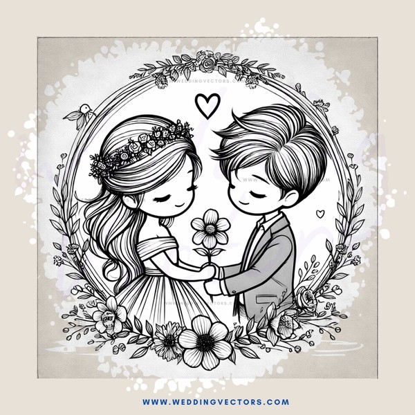 two people in wedding attire embrace