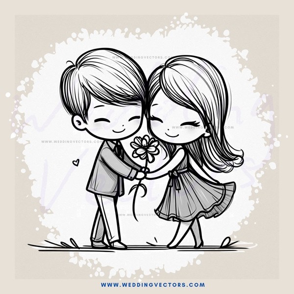 a boy and girl hugging