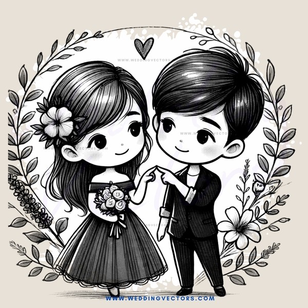 a boy and girl in flower crowns