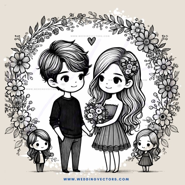 a family portrait in black and white