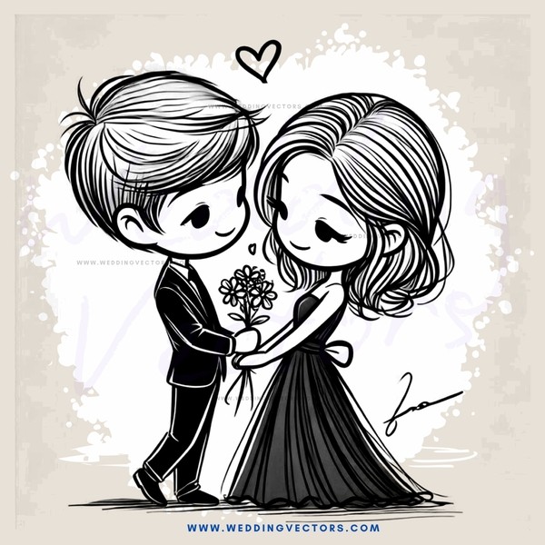 boy and girl holding flower