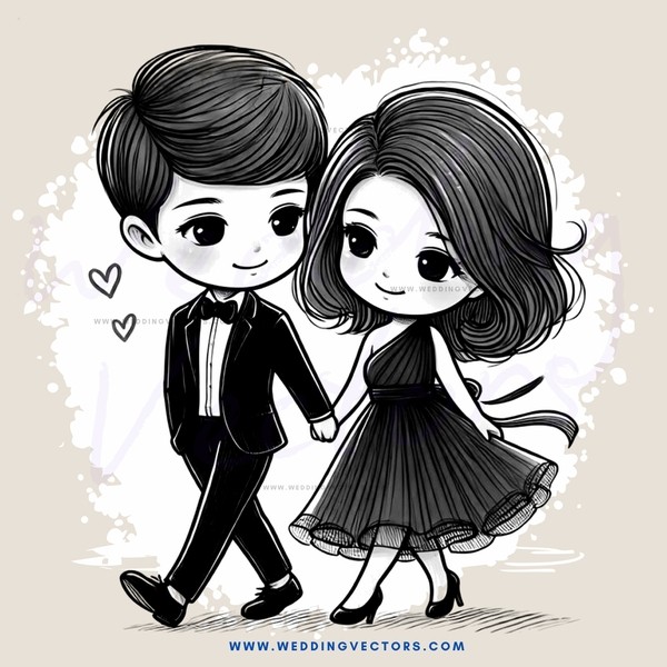 a boy and girl walking hand in hand
