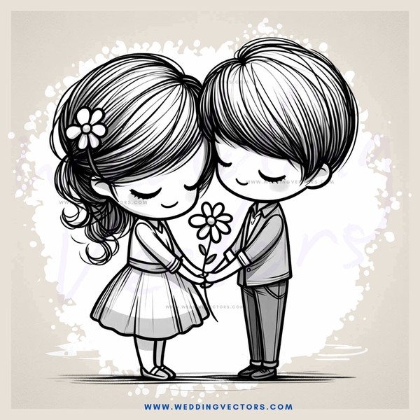 two kids with a flower