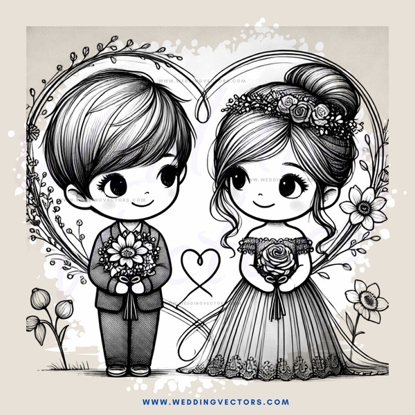 a wedding engagement illustration