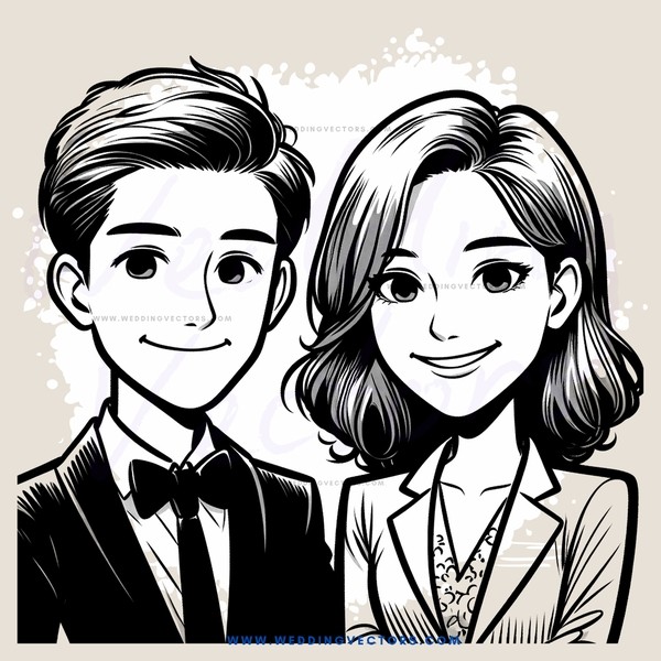 couple smiling with bow tie