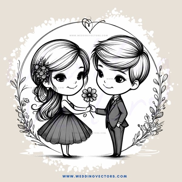 kissing couple picture with flowers