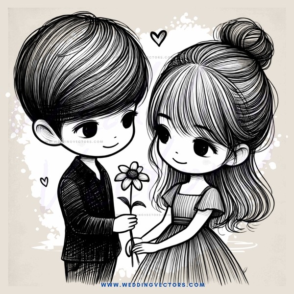 two people holding hands and flowers