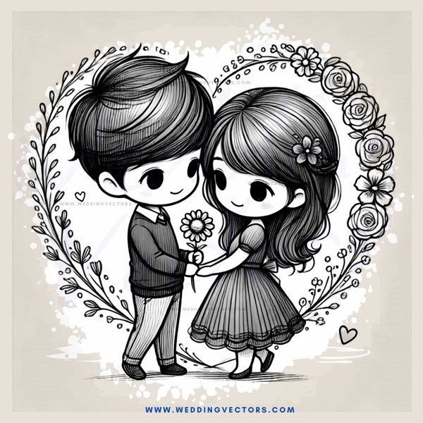 a couple embracing in a heart shape