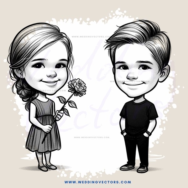 two children holding flowers