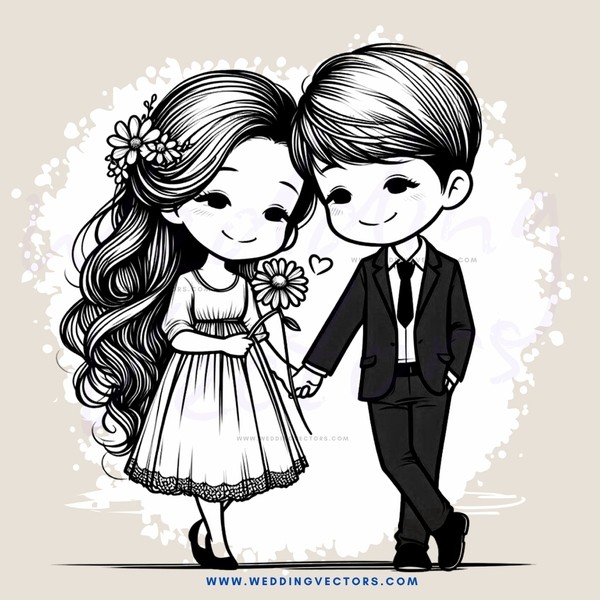 love story with flowers and butterflies