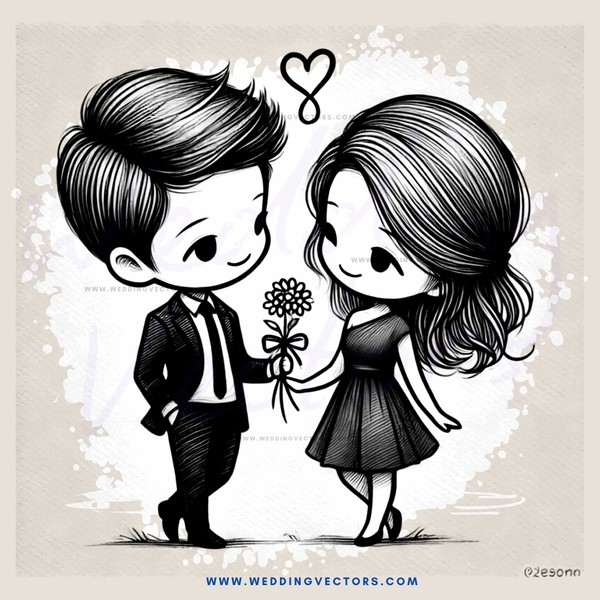 a boy and girl holding hands