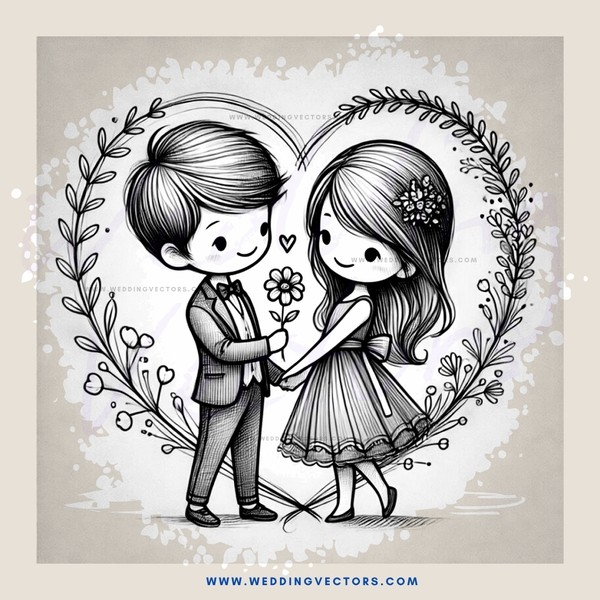 a boy and girl holding hands