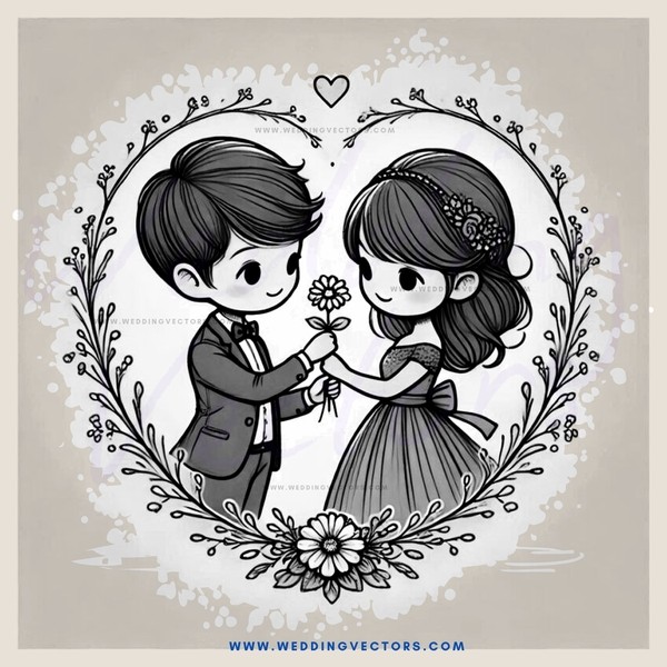 couple holding flower leaf bouquet