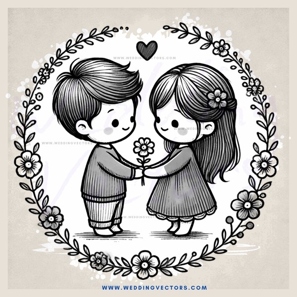 couple flower bouquet clip art picture