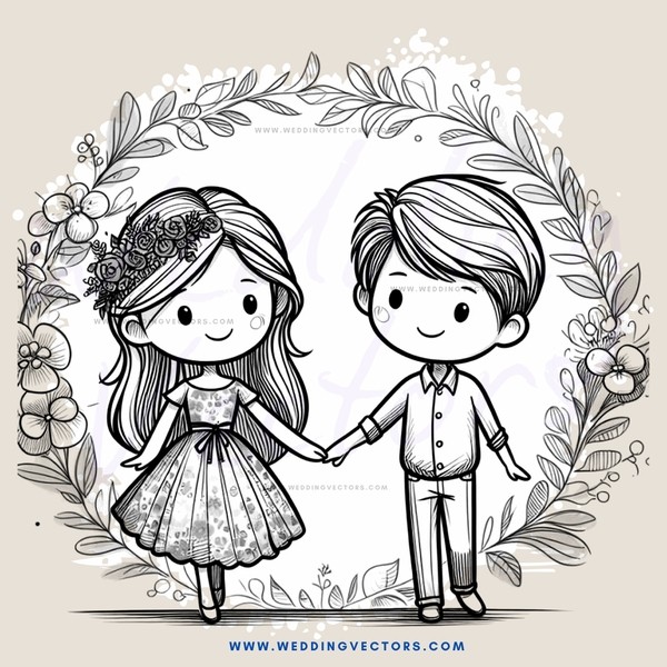 a couple in an embrace inside a wreath