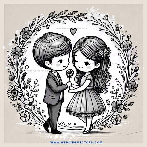 a couple holds flowers in their hands