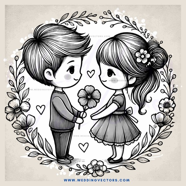 boy and girl heart clipart