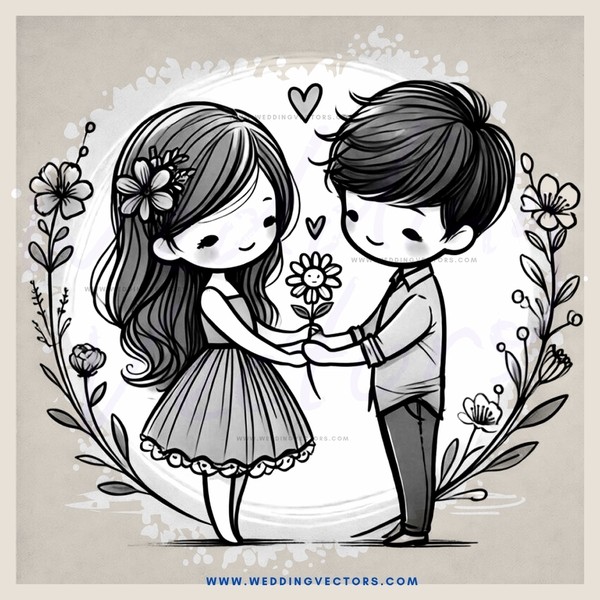 love with flowers and leaves