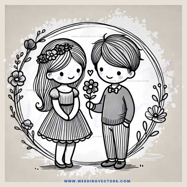 a couple holding flowers