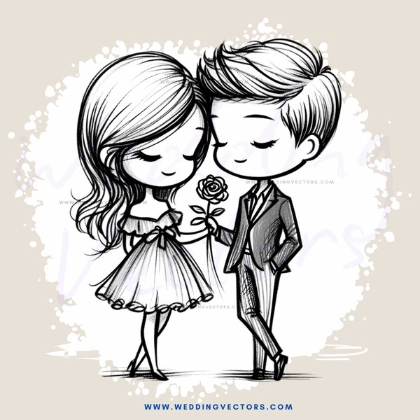 young couple sharing a rose