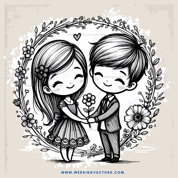 a couple in an illustration