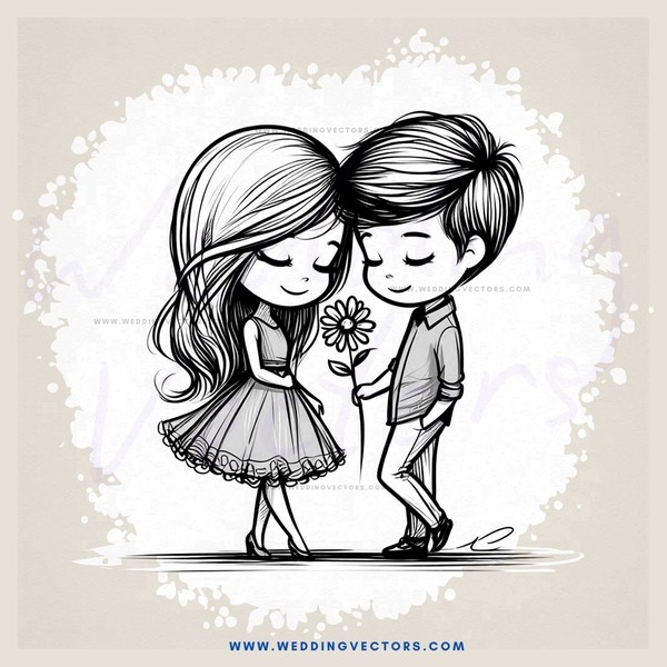 two people with a flower
