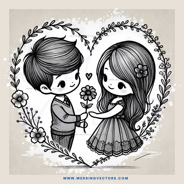 a couple holding flowers