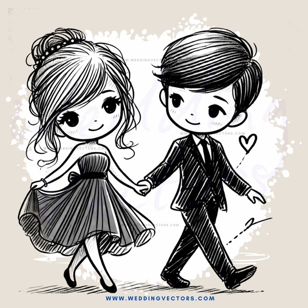 a young couple walking hand in hand