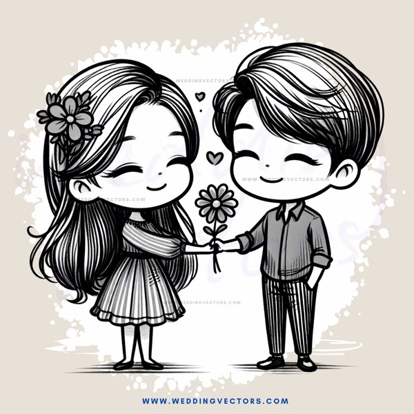 two people sharing flowers and smiles