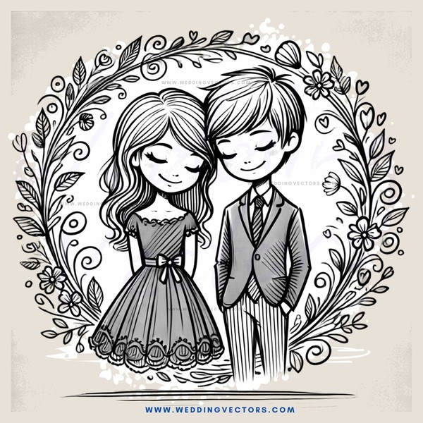 a boy and girl in an illustration