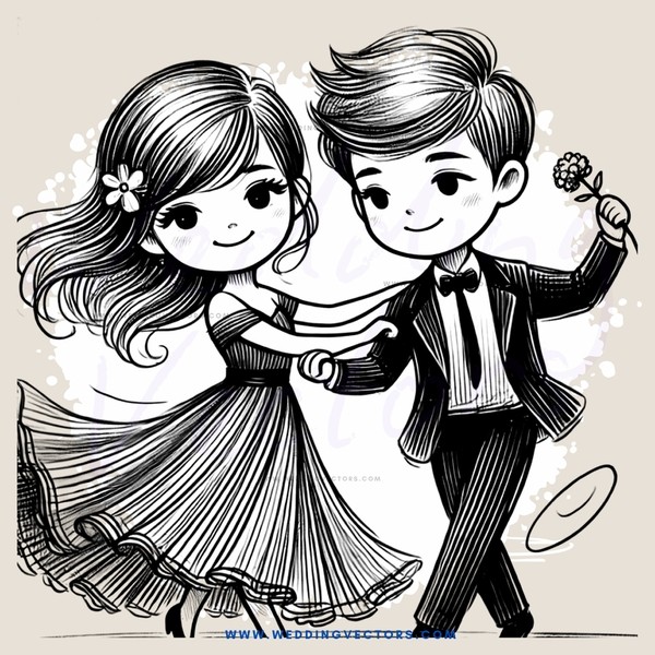 a young couple dancing together