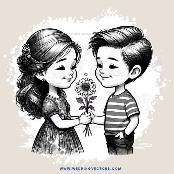 a girl and boy holding hands