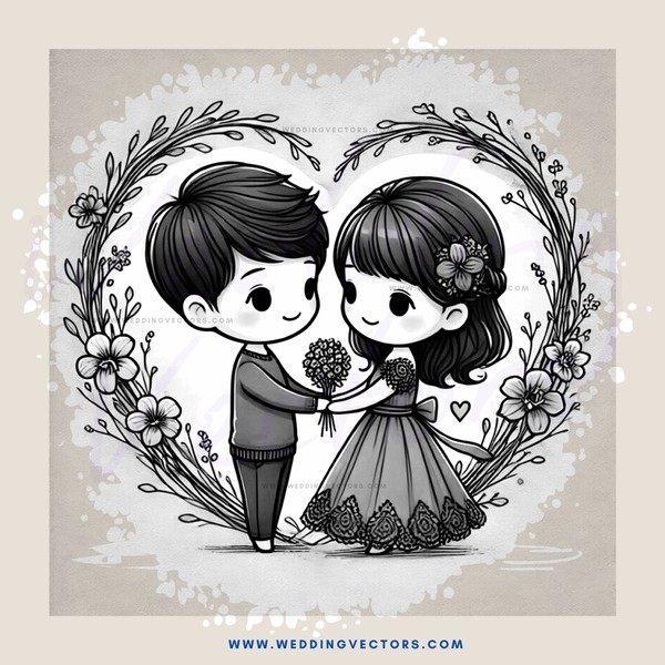 a couple in an illustration