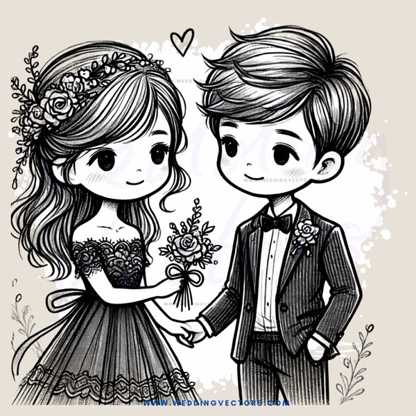 young couple on their wedding day