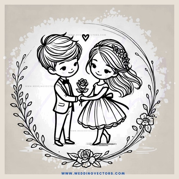 a boy and girl share a rose