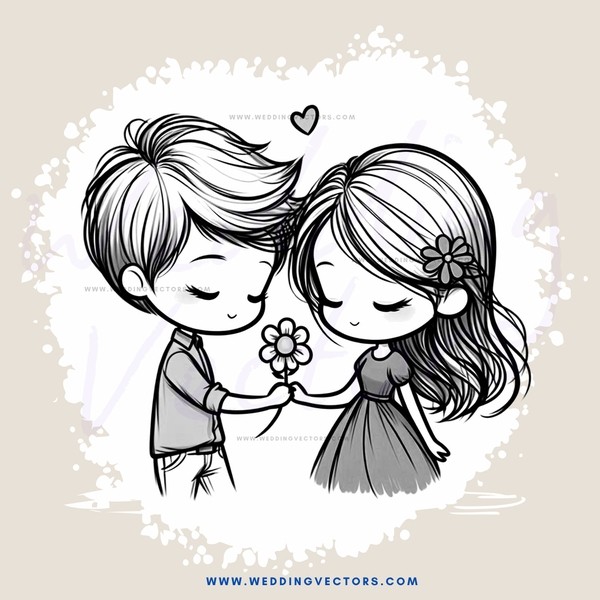 two kids holding flowers and hugging
