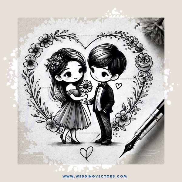 boy and girl with flowers on their hair