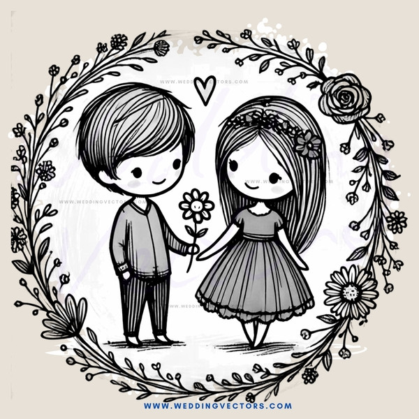 a boy and girl standing together