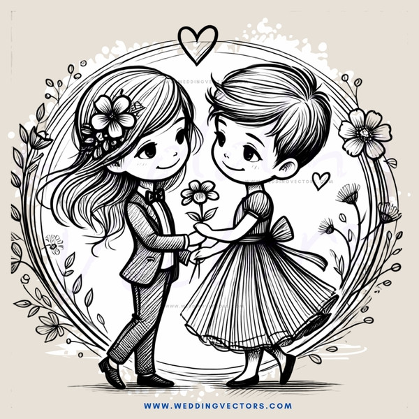 two boys hugging on an illustration with a heart