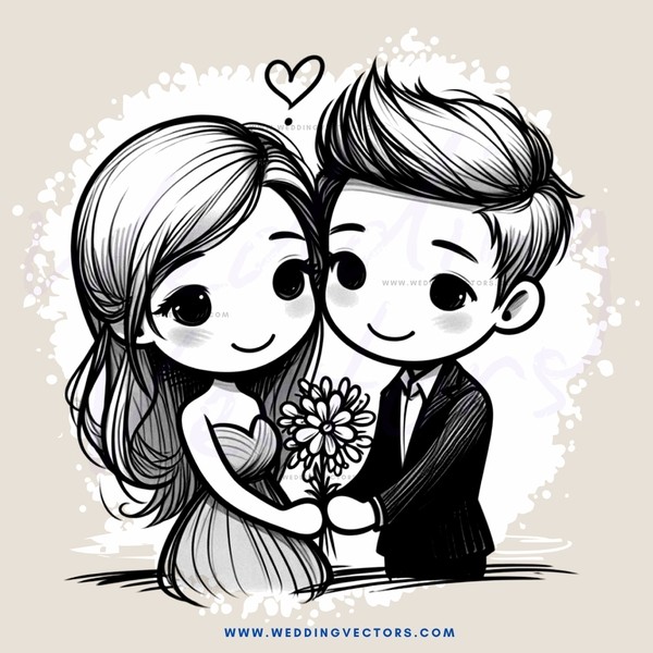 a couple holding hands and flowers